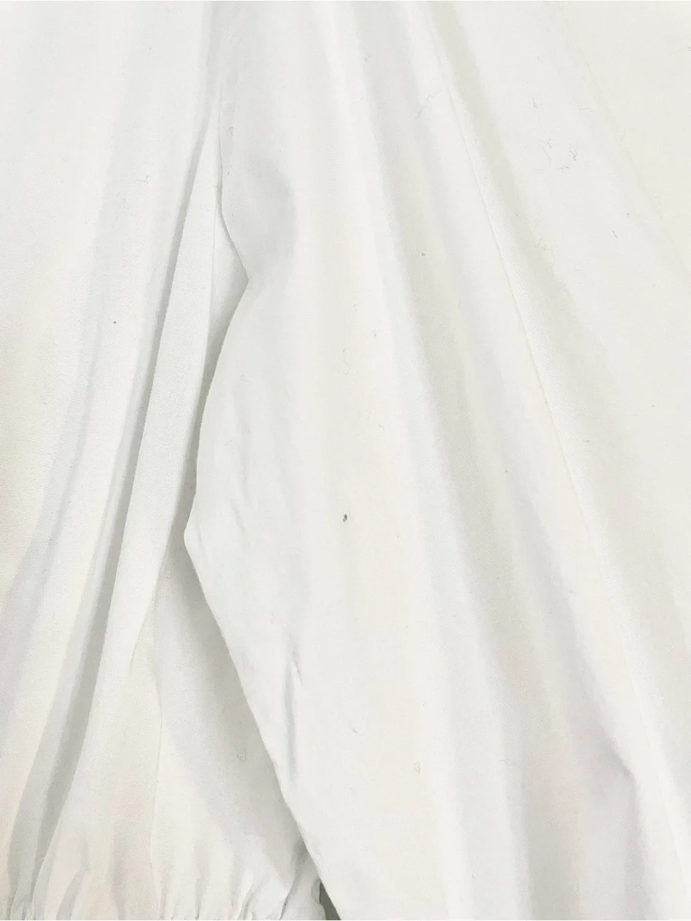 Zara Pleated Poplin Crop Blouse in White Size M EUC